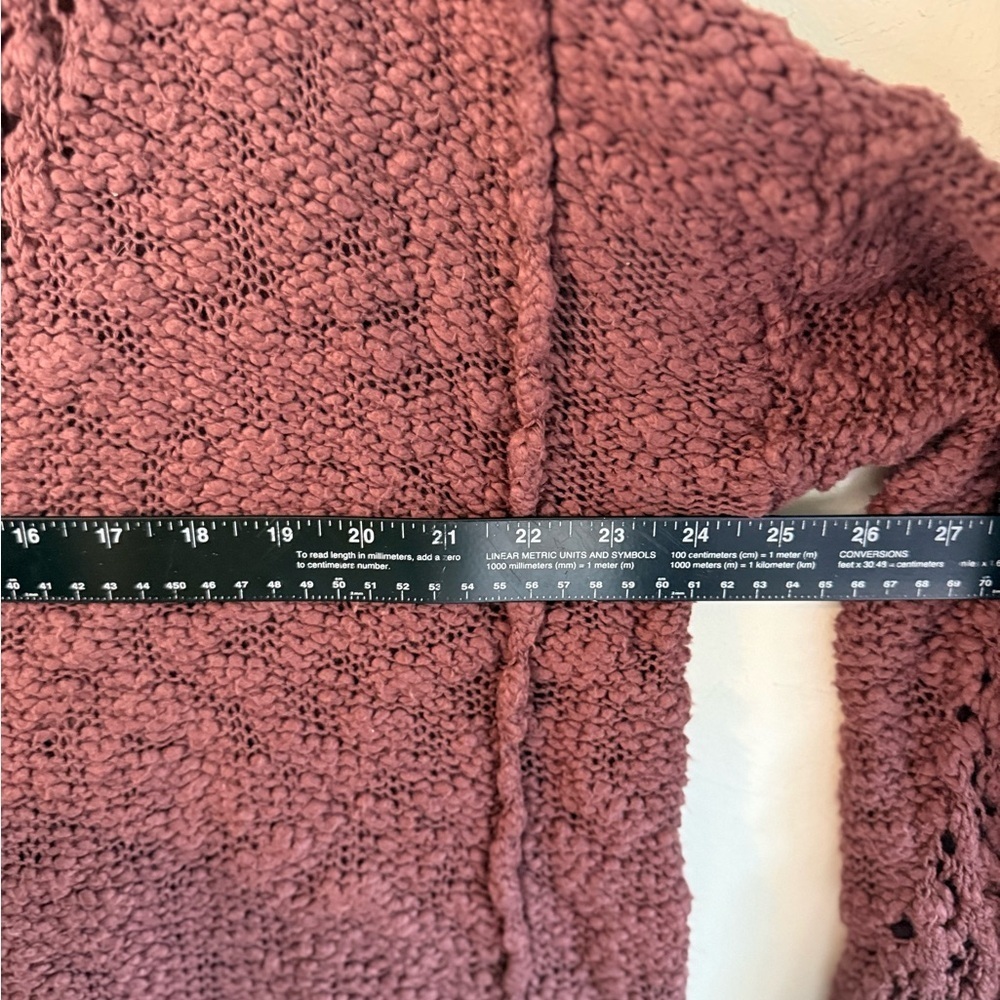Free People- Pretty Pointelle Chunky Knit Sweater in Dusty Purple, Size XS - Picture 12 of 12